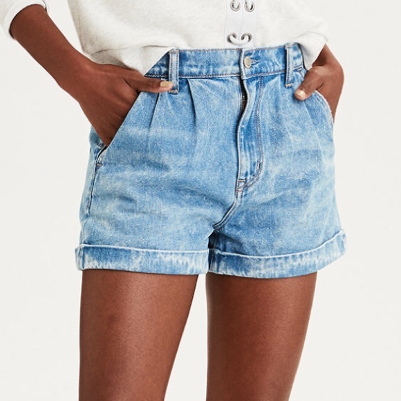 American eagle denim mom shorts size 0